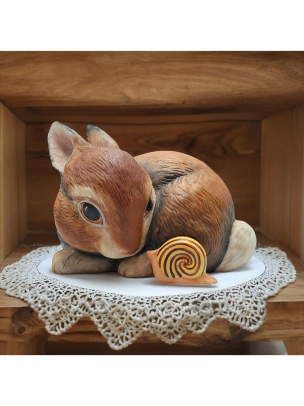 Vtg Slowpoke By Deborah Bell Jarrett Bunny Figurine 1984 Rabbit Snail Easter